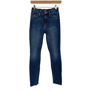 MOTHER High Waisted Looker‎ Skinny Jeans Dark Wash Denim Teaming Up Size 25